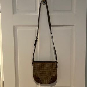 Coach Brown Logo Patterned Crossbody Bag
